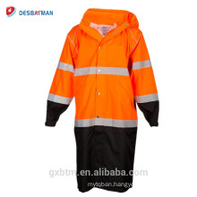 Outdoor 150-denier polyester oxford fabric with PU coating yellow high visibility safety work reflective jacket wholesale online